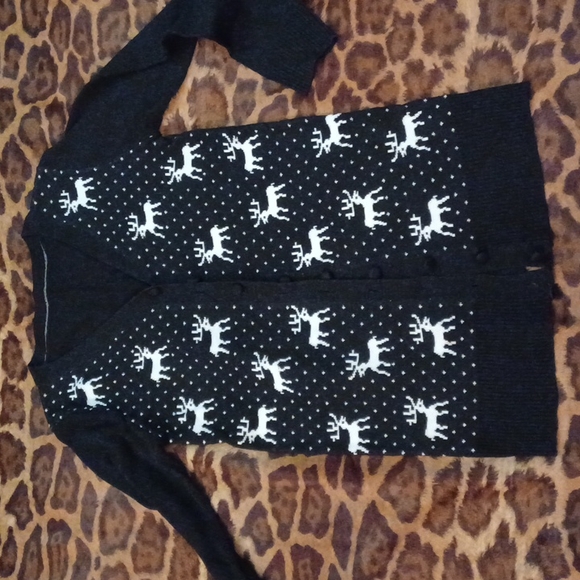 Reindeer design cardigan S - Picture 1 of 5